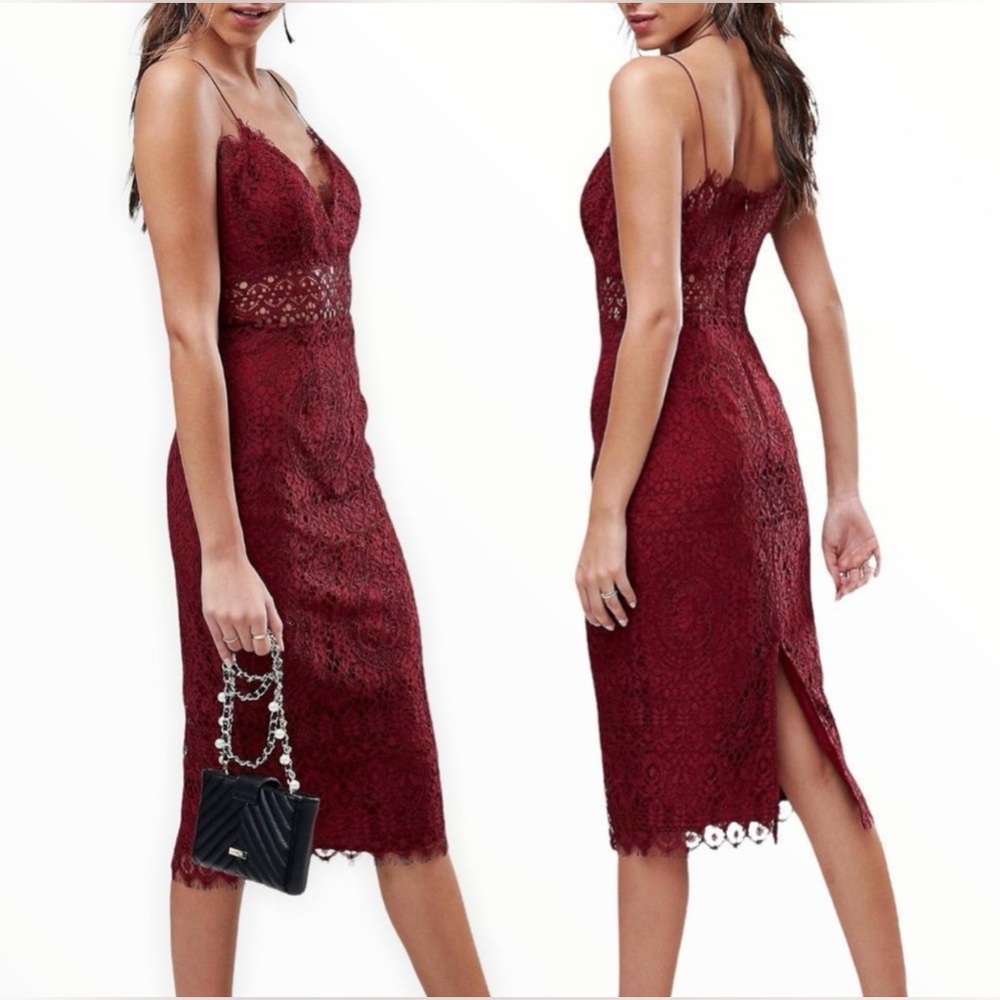 NWT ASOS Burgundy Pencil Dress